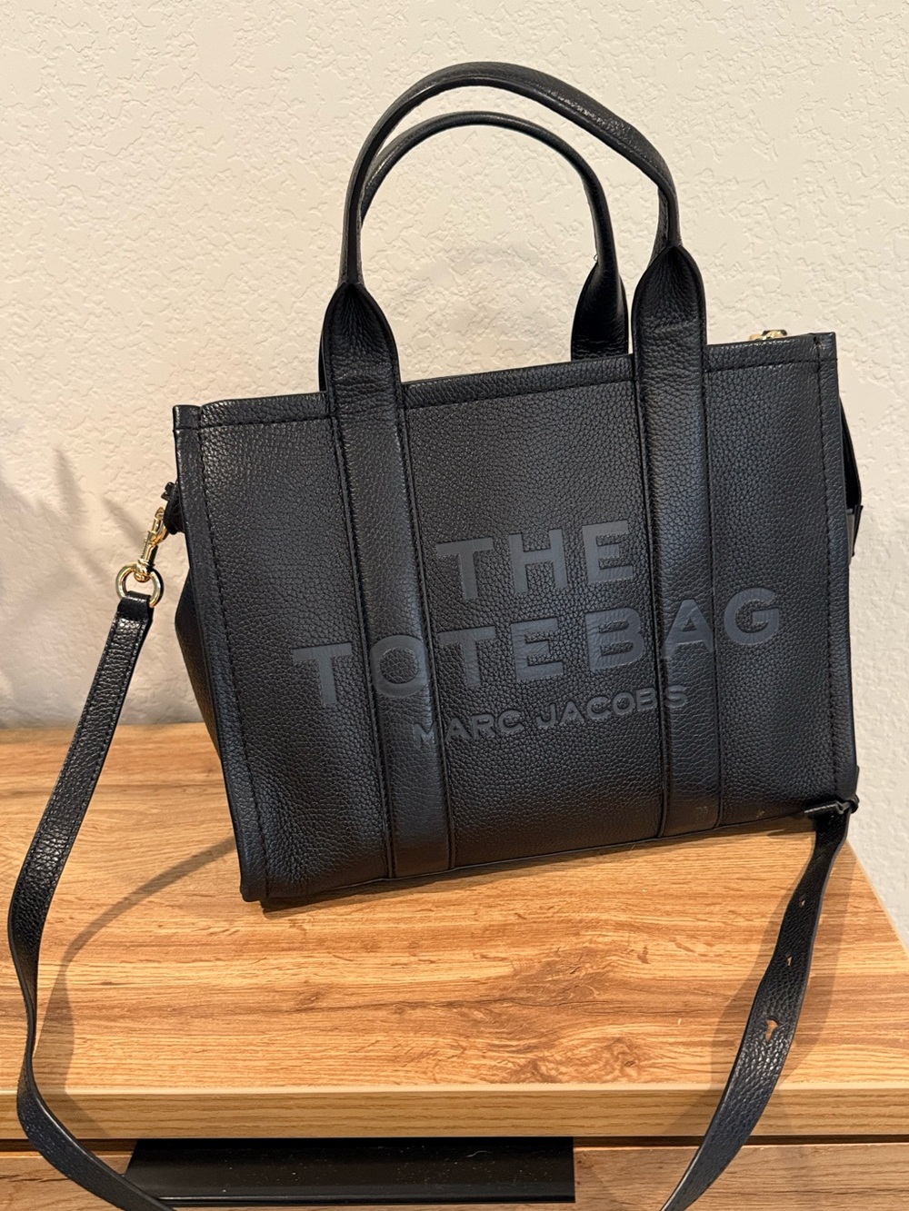 Marc Jacobs The Leather Medium Tote Bag Black